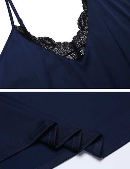 Ekouaer Womens Pajama Sets Sexy Lingerie Satin Sleepwear Cami Shorts Set V Neck Pj Lace Nightwear Apparel & Accessories > Clothing > Sleepwear & Loungewear Kylie Max   