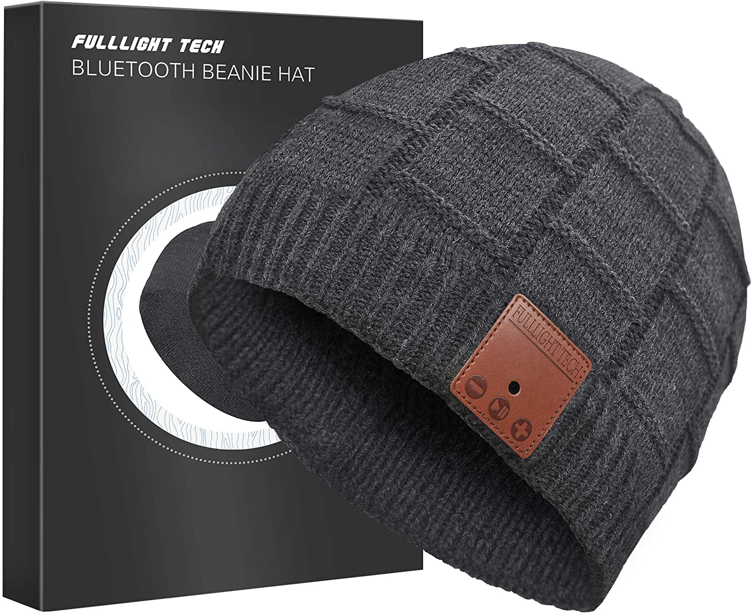 Upgraded Bluetooth Beanie Hat with Headphones Unique Tech Gifts Arts & Entertainment > Party & Celebration > Gift Giving FULLLIGHT TECH Dark Gray Medium 