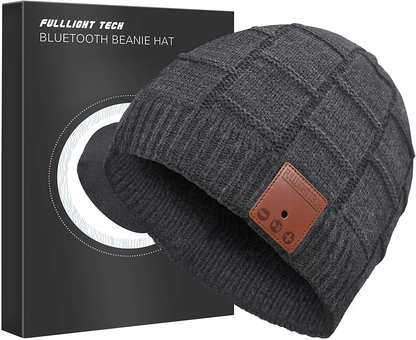 Upgraded Bluetooth Beanie Hat with Headphones Unique Tech Gifts Arts & Entertainment > Party & Celebration > Gift Giving FULLLIGHT TECH Dark Gray Medium 