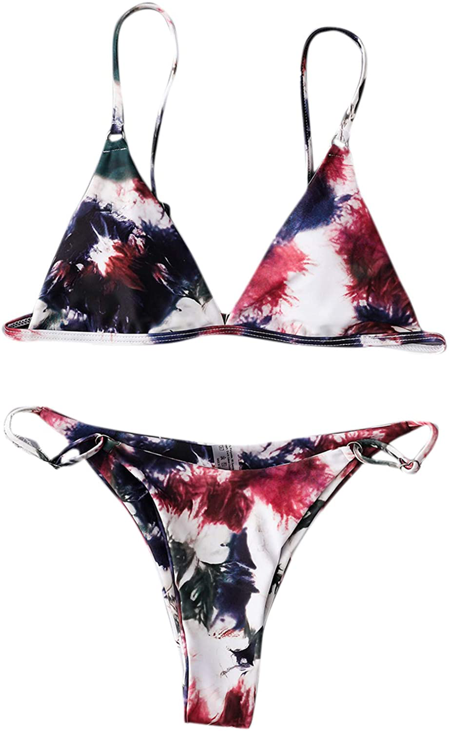 SOLY HUX Women's Print Tie Back Triangle Bikini Bathing Suits 2 Piece Swimsuits Apparel & Accessories > Clothing > Swimwear KYLIE MAX Multicoloured Large 