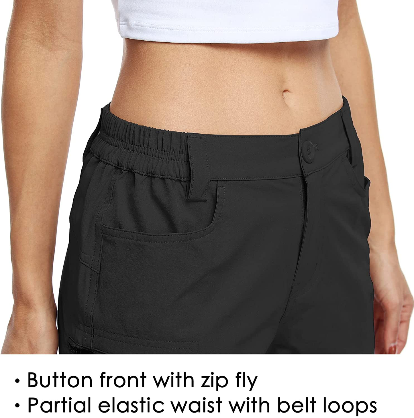 Willit Women'S Hiking Cargo Shorts Stretch Golf Active Shorts Outdoor Summer Shorts with Pockets Water Resistant 5" Apparel & Accessories > Clothing > Shorts Kylie Max   
