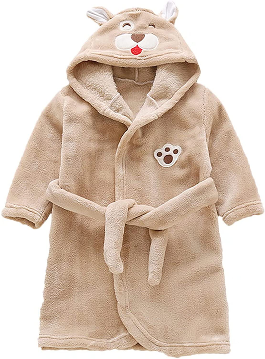 Toddler Baby Boys Girls Cartoon Bathrobe Flannel Robe Winter Night-Robe Apparel & Accessories > Clothing > Sleepwear & Loungewear > Robes Kylie Max   
