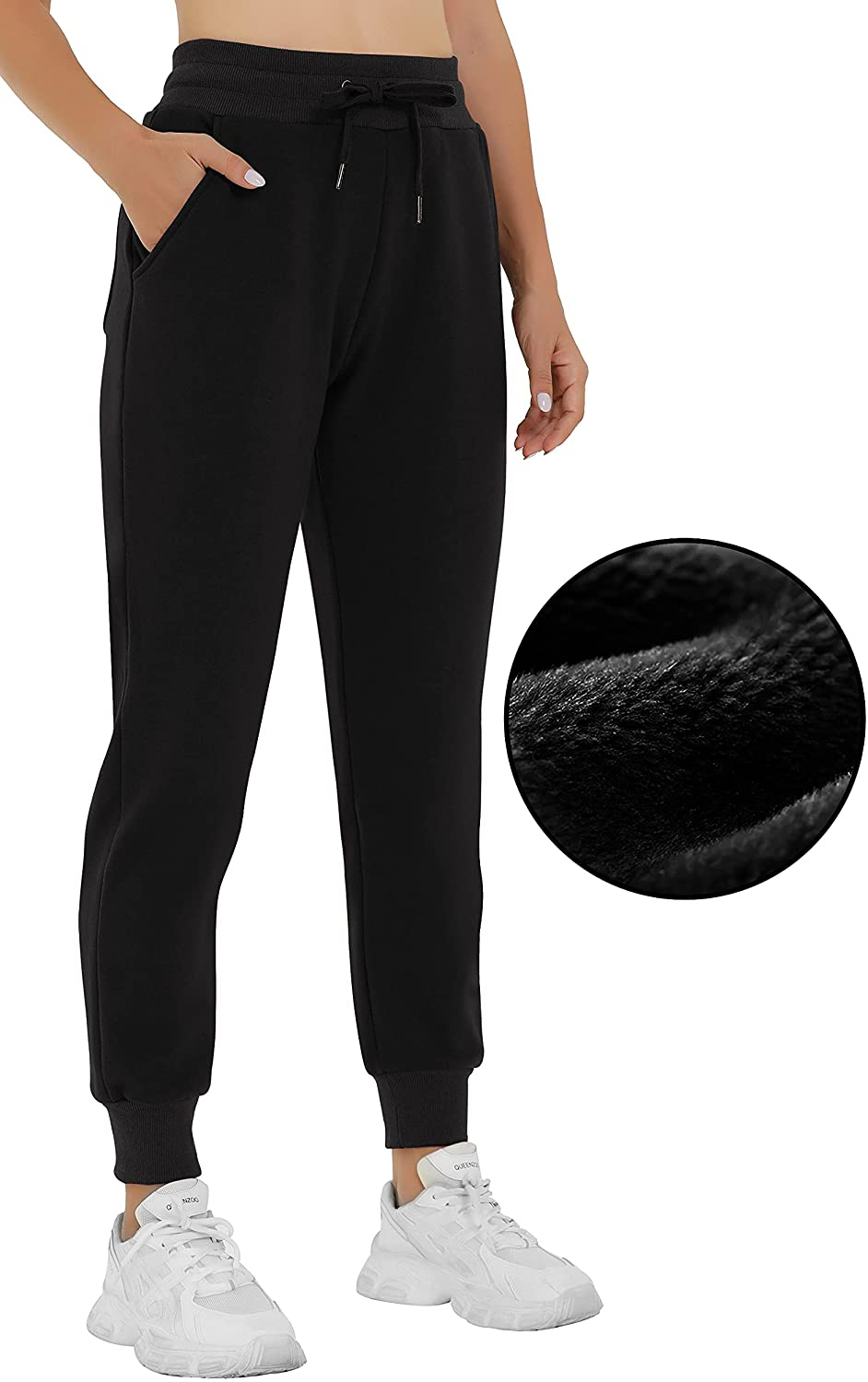 Heathyoga Fleece Lined Joggers for Women Thermal Sweatpants for Women Joggers with Pockets Workout Pants Running Pants Apparel & Accessories > Clothing > Activewear Kylie Max   