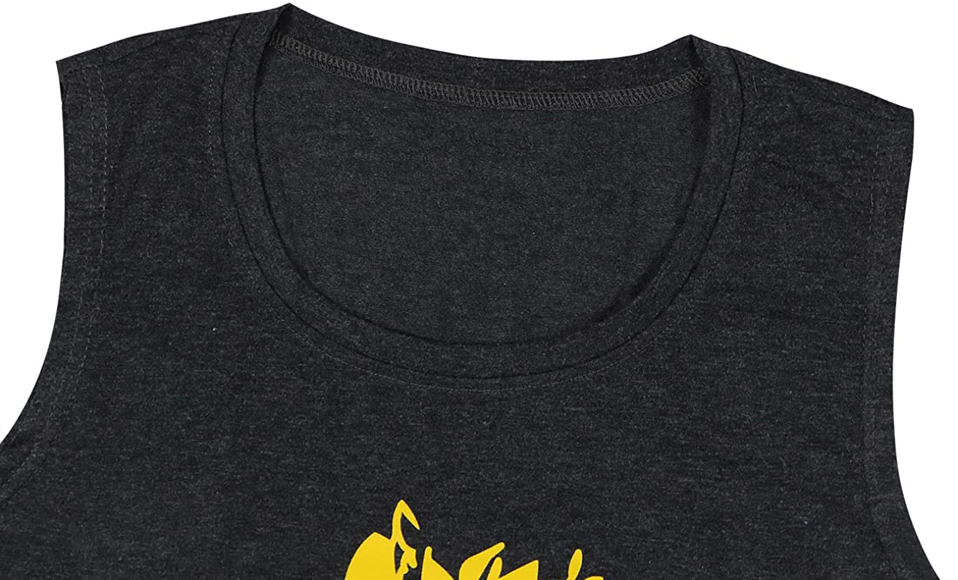 JINTING Summer Sunflower Graphic Tank Tops for Women Graphic Tank Tops Sleeveless Graphic Tee Shirts Letter Print Tank Top Apparel & Accessories > Clothing > Activewear Kylie Max   