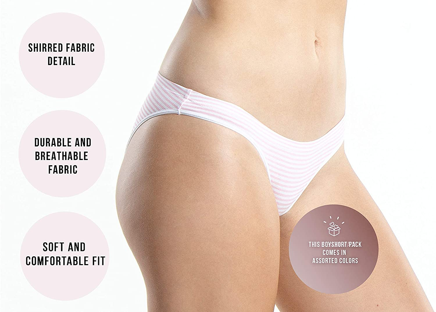 Emprella Cotton Underwear Women, 8 or 5 Pack Womens Bikini Seamless Ladies Cheeky Panty Apparel & Accessories > Clothing > Underwear & Socks > Underwear Emprella   