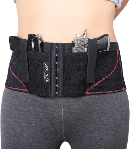 LINIXU Women'S Concealed Carry Holster Hip Hugger Classic Lace Black/Red Apparel & Accessories > Clothing > Underwear & Socks > Underwear LINIXU RED L(39"-43") 