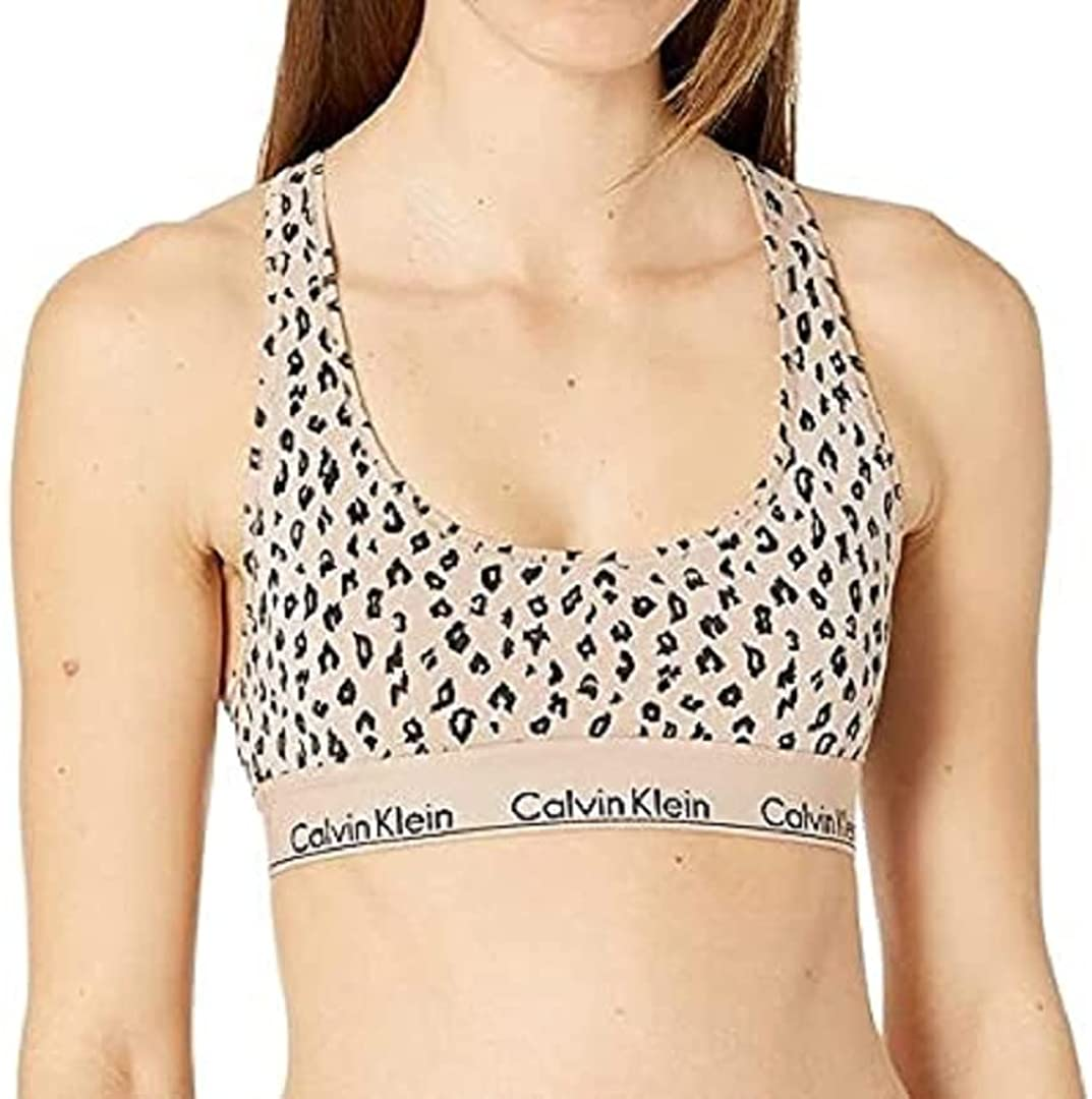 Calvin Klein Women'S Modern Cotton Bralette Apparel & Accessories > Clothing > Underwear & Socks > Lingerie Calvin Klein Savannah Cheetah Cedar Medium 