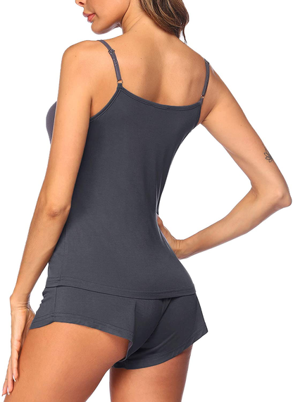 Ekouaer Sleepwear Womens Sexy Lingerie Cotton Pajamas Cami Shorts Set Nightwear Comfortable Breathable Loungewear Apparel & Accessories > Clothing > Sleepwear & Loungewear Kylie Max   