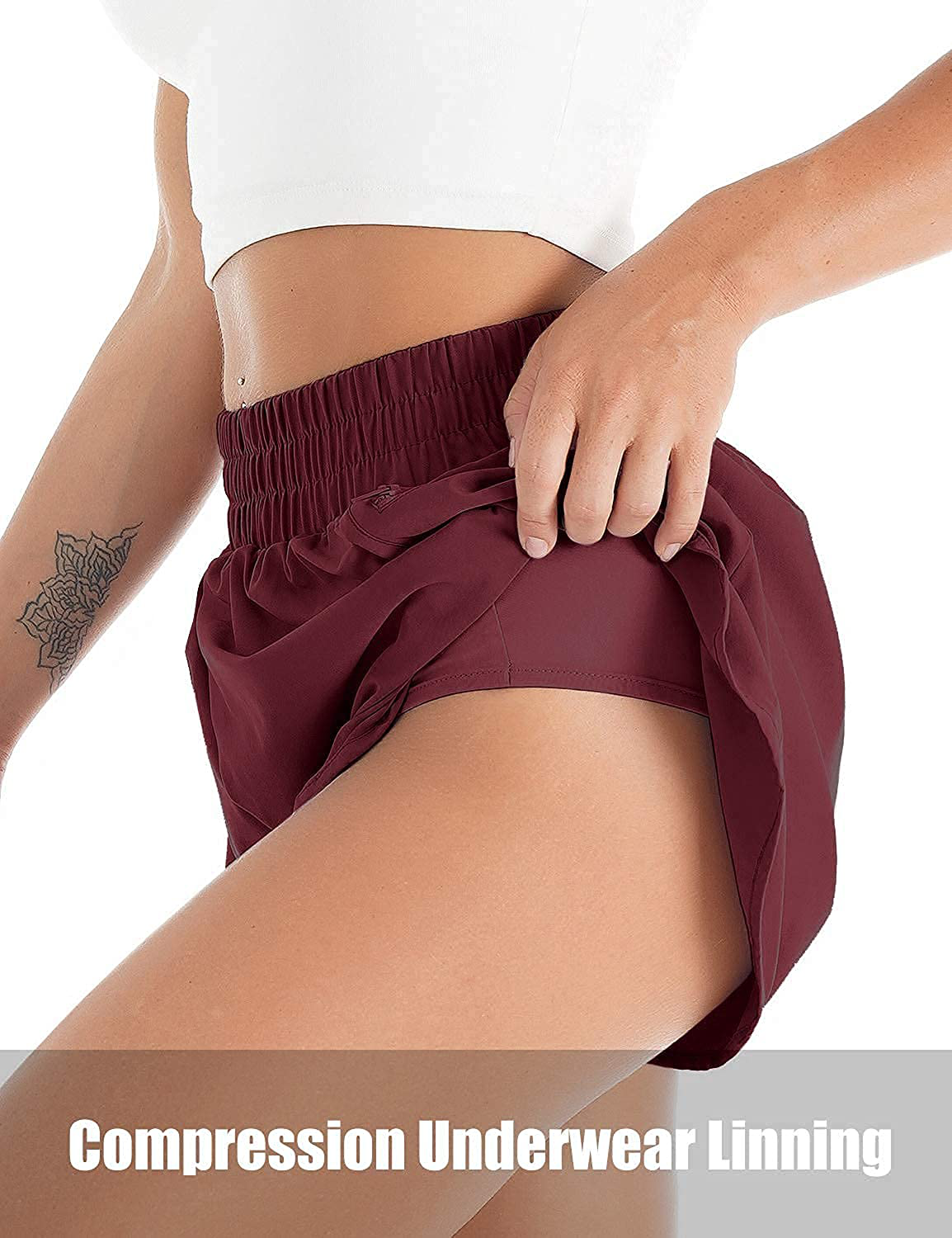 Blooming Jelly Women'S Quick-Dry Running Shorts Workout Sport Layer Active Shorts with Pockets 1.75" Apparel & Accessories > Clothing > Shorts Kylie Max   