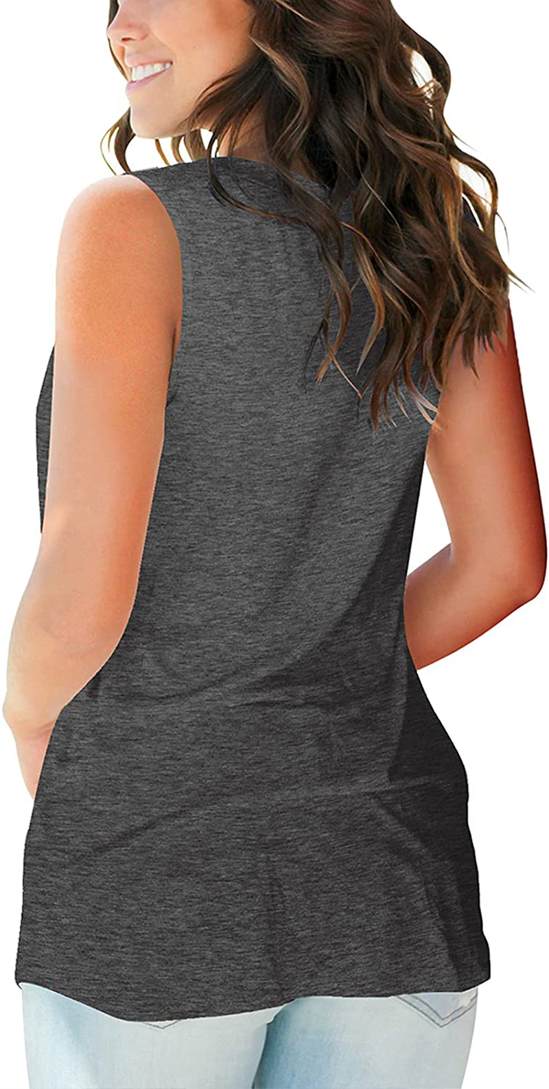 SAMPEEL Tank Tops for Women Trendy V Neck Basic Sleeveless Tee Shirts Women Casual Apparel & Accessories > Clothing > Activewear Kylie Max   