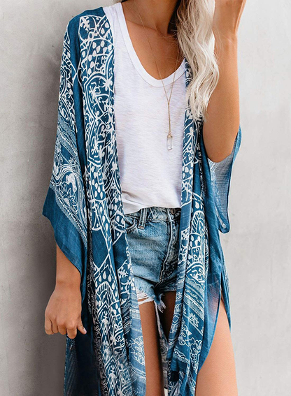 Dokotoo Womens 2022 Fashion Summer Print Kimono Casual Cardigans Loose Cover Ups Apparel & Accessories > Clothing > Swimwear Kylie Max   