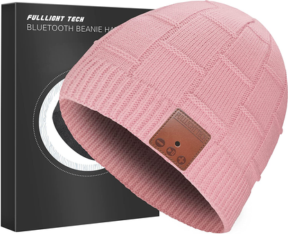 Upgraded Bluetooth Beanie Hat with Headphones Unique Tech Gifts Arts & Entertainment > Party & Celebration > Gift Giving FULLLIGHT TECH Cherry Blossom Pink Medium 