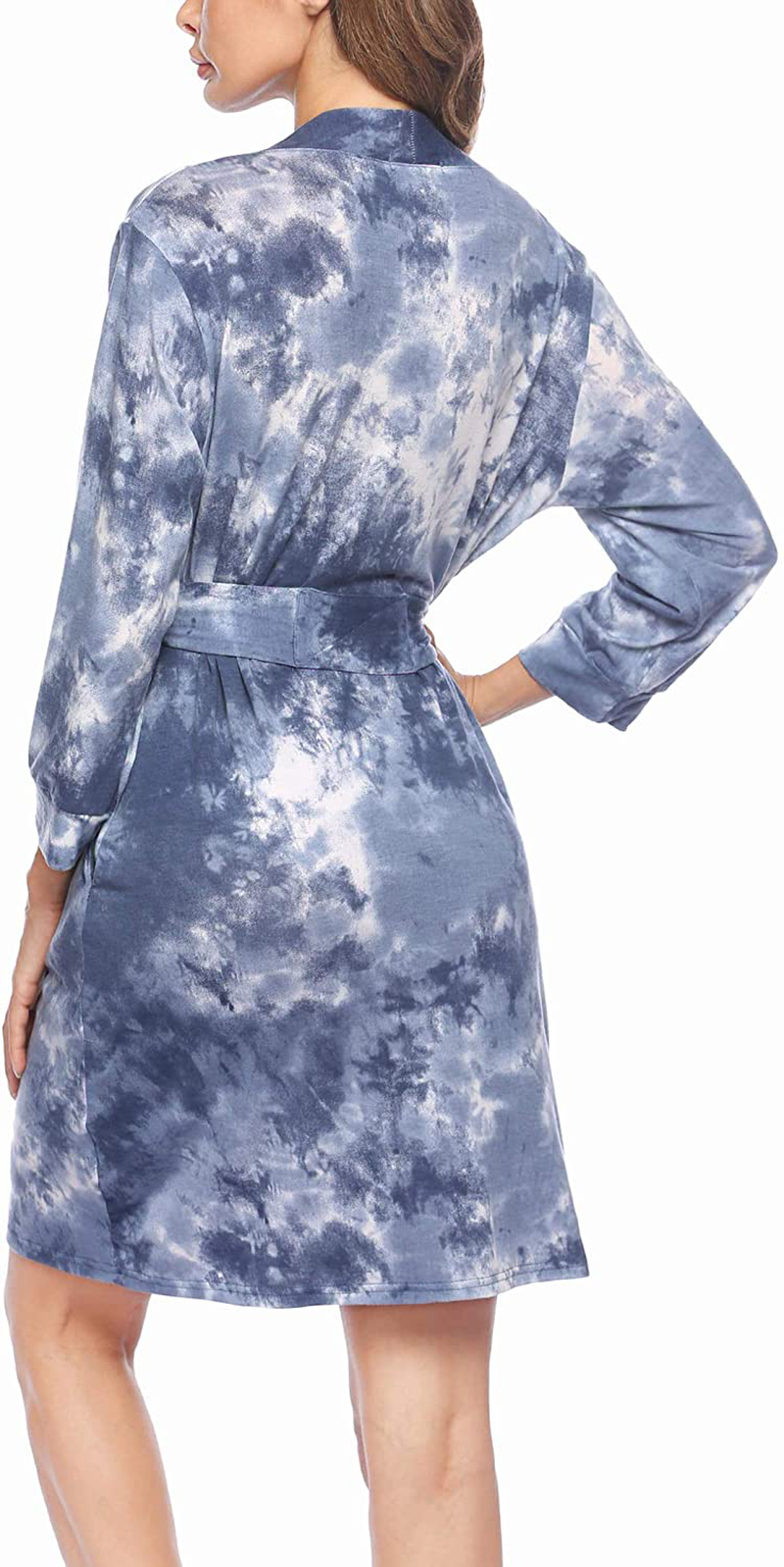 Hotouch Womens Robe Lightweight Kimono Robes Short Knit Bathrobe Soft Sleepwear Ladies Loungewear S-XXL Apparel & Accessories > Clothing > Sleepwear & Loungewear > Robes Hotouch   