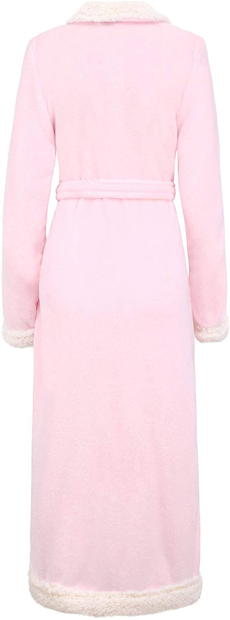 Burklett Luxury Sherpa Trim Fleece Long Bath Robe with Pocket Apparel & Accessories > Clothing > Sleepwear & Loungewear > Robes Kylie Max   