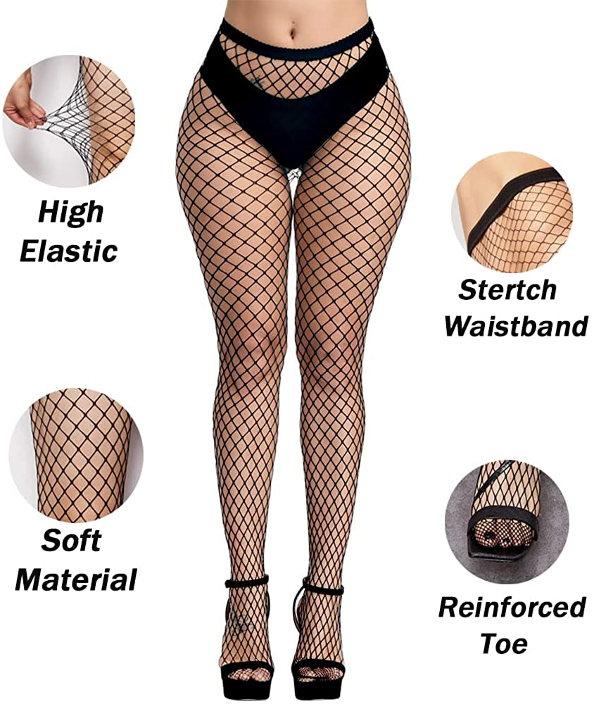 PERAMBRY Women'S Fishnet Tights High Waist Fishnet Tights Black Fishnet Stockings Mesh Fishnet Apparel & Accessories > Clothing > Underwear & Socks > Shapewear PERAMBRY   