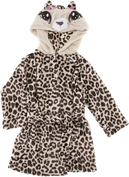 Girls Cheetah Leopard Robe Bathrobe Pajamas Apparel & Accessories > Clothing > Sleepwear & Loungewear > Robes Kylie Max   