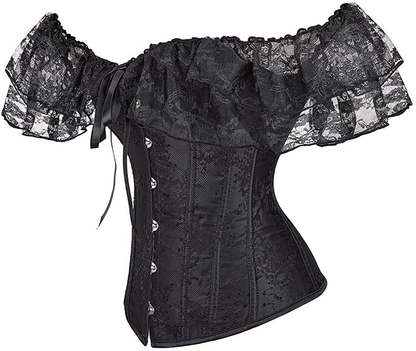 Corset Tops for Women Corset - Overbust Lingerie - Lace up Back Bustier Top - Fashion Corsets with Sleeve Apparel & Accessories > Clothing > Underwear & Socks > Lingerie SZIVYSHI   