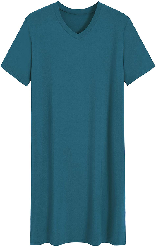Latuza Men'S Bamboo Viscose Nightshirt Short Sleeves Sleep Shirt Apparel & Accessories > Clothing > Sleepwear & Loungewear > Nightgowns Kylie Max   
