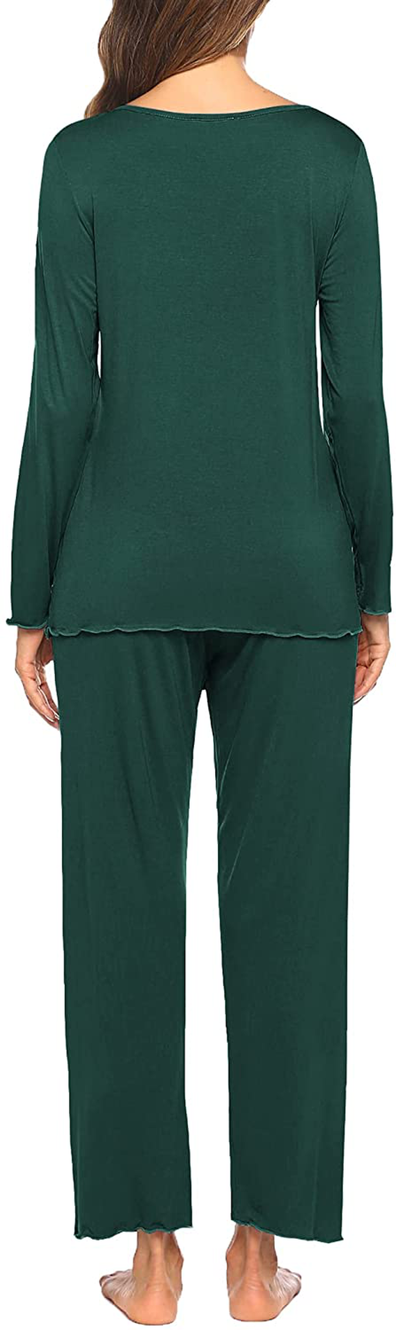 Ekouaer Women'S Pajama Set Long Sleeve Sleepwear Soft Loungewear Sets Pajamas Top and Pants Pjs S-XXL Apparel & Accessories > Clothing > Sleepwear & Loungewear Kylie Max   