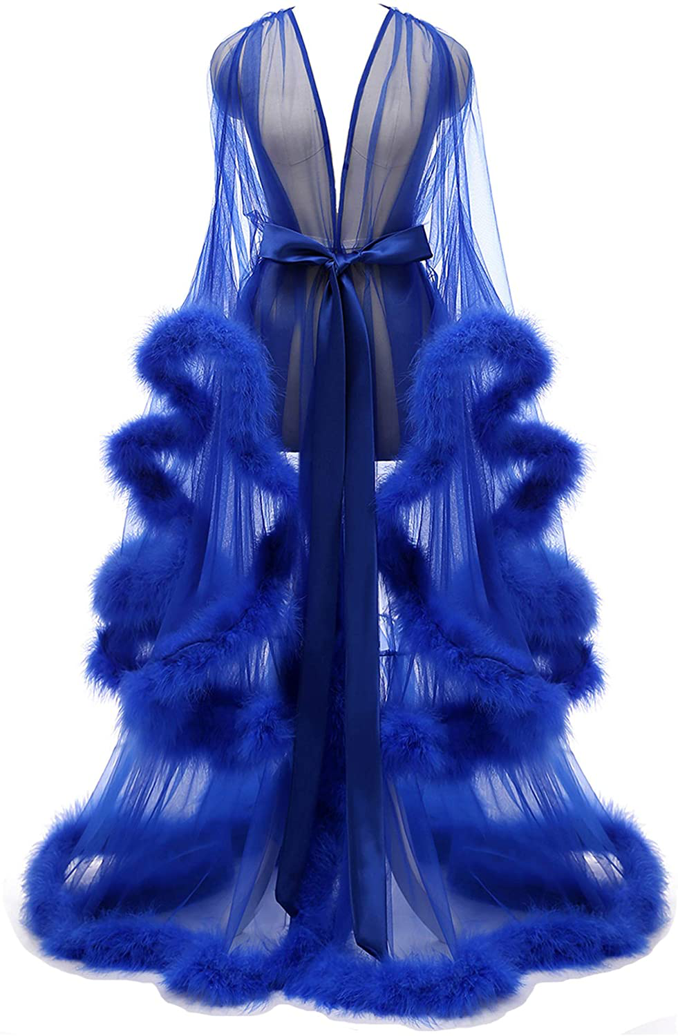 Kumeng Wedding Sexy Feather Robe Bridal Upgraded Illusion Tulle Long Scarf New Custom Made Apparel & Accessories > Clothing > Sleepwear & Loungewear > Robes Kumeng   