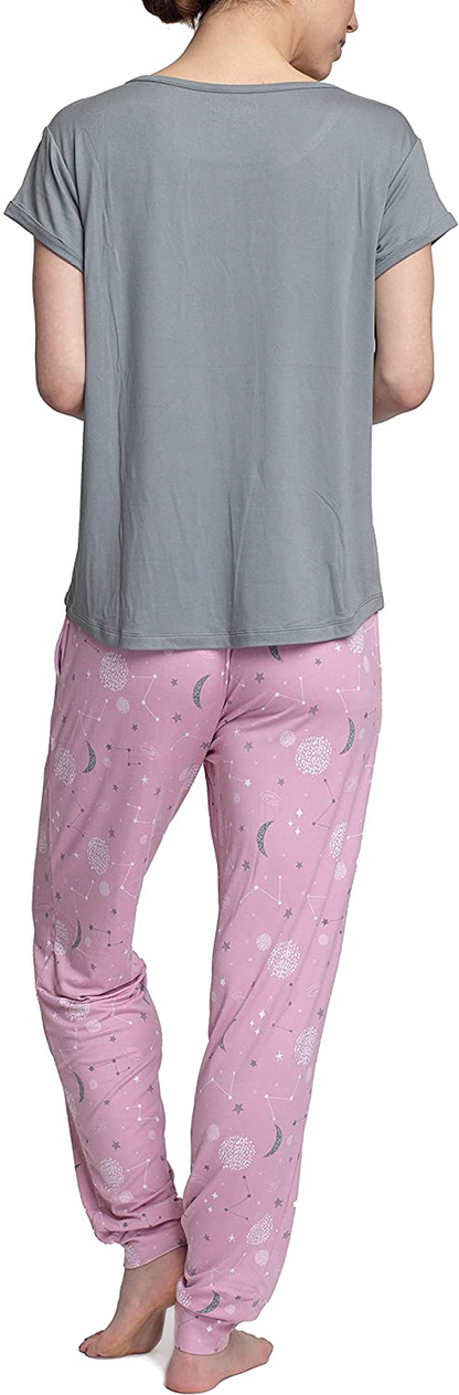 Hanes Women's Short Sleeve Top and Jogger Pant Cargo Pajama Sleep Set with Pockets Apparel & Accessories > Clothing > Sleepwear & Loungewear > Pajamas Hanes   