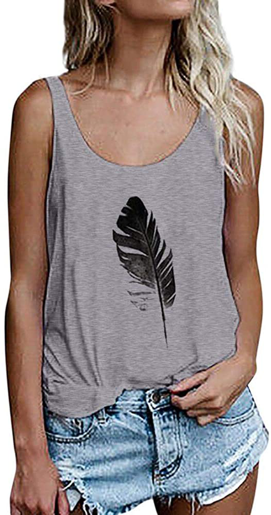 OMSJ Women Shirts Sleeveless Summer Tunic Loose Fit Tank Tops Apparel & Accessories > Clothing > Activewear Kylie Max   