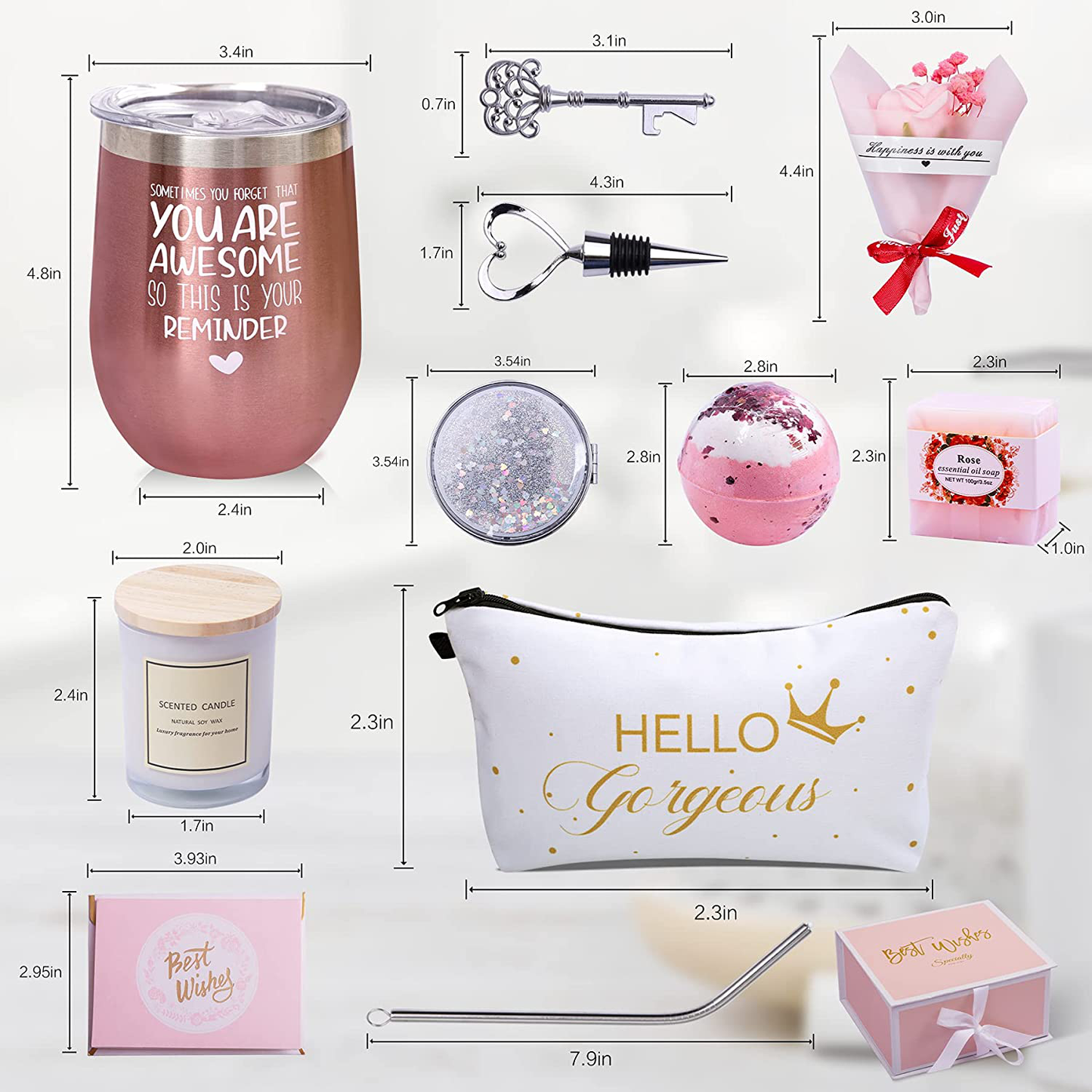 Birthday Gifts for Women Best Friends Gifts Thank You Gifts Get Well Soon Gifts Relaxing Birthday Gifts Spa Gifts - You are Awesome Wine Tumbler Inspirational Gifts, Coworker, Mom, Wife, Sister, 12oz Arts & Entertainment > Party & Celebration > Gift Giving Yorktend   
