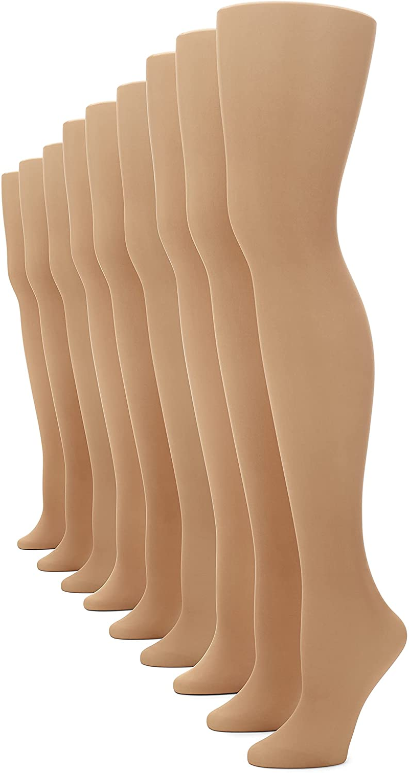 No Nonsense Women'S Control Top Pantyhose Apparel & Accessories > Clothing > Underwear & Socks > Shapewear KYLIE MAX Tan - 9 Pair Pack B 