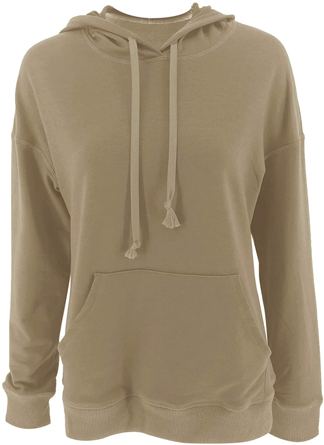 Bingerlily Women'S Casual Hoodies Long Sleeve Solid Lightweight Pullover Tops Loose Sweatshirt with Pocket Apparel & Accessories > Clothing > Activewear Kylie Max   