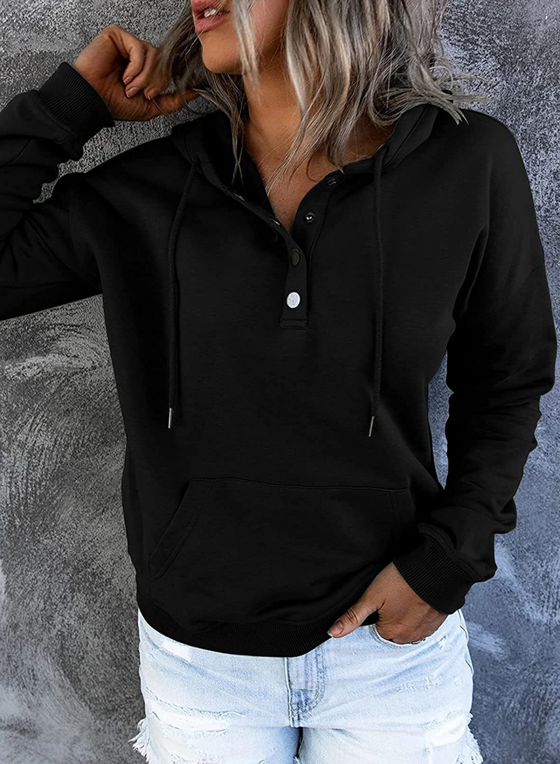 Ezymall Womens Casual Hoodies Pullover Tops Drawstring Long Sleeve Sweatshirts Fall Clothes with Pocket Apparel & Accessories > Clothing > Activewear Kylie Max   