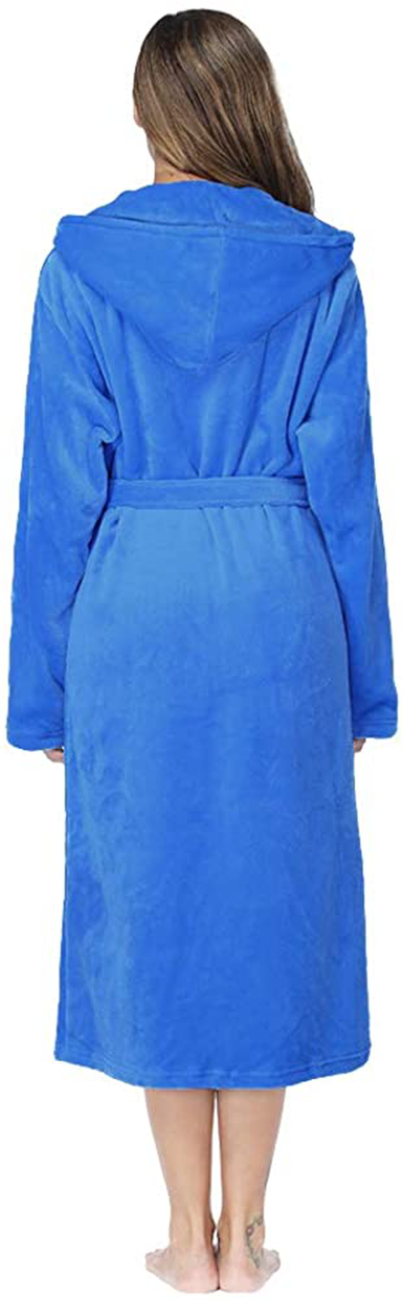 RONGTAI Womens Long Robes Plush Fleece Nightgown Thick plus Size Hooded Bathrobe with Pockets Fluffy Sleepwear for Men Apparel & Accessories > Clothing > Sleepwear & Loungewear > Robes Kylie Max   