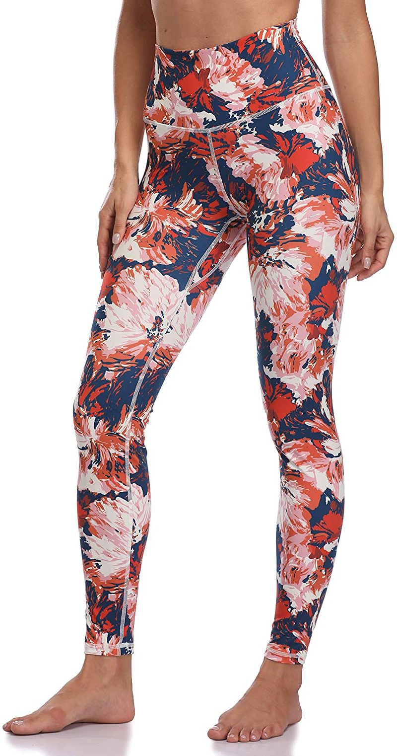 Colorfulkoala Women's High Waisted Pattern Leggings Full-length Yoga Pants Apparel & Accessories > Clothing > Activewear Colorfulkoala Abstract Blossoms Medium 
