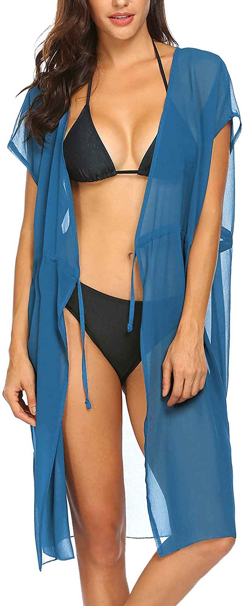 Ekouaer Women'S Summer Bikini Cover up Sexy Sheer Swimsuits Coverup Mesh Chiffon Beach Dress Swimwear Apparel & Accessories > Clothing > Swimwear Kylie Max   