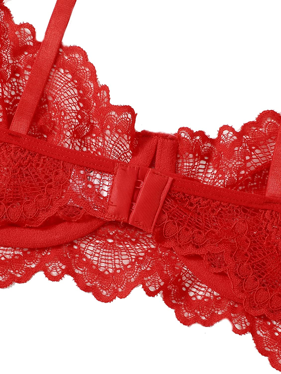 Shein Women'S 3 Piece Floral Lace Lingerie Set with Garter Belts Sexy Bra and Panty Apparel & Accessories > Clothing > Underwear & Socks > Lingerie SheIn   