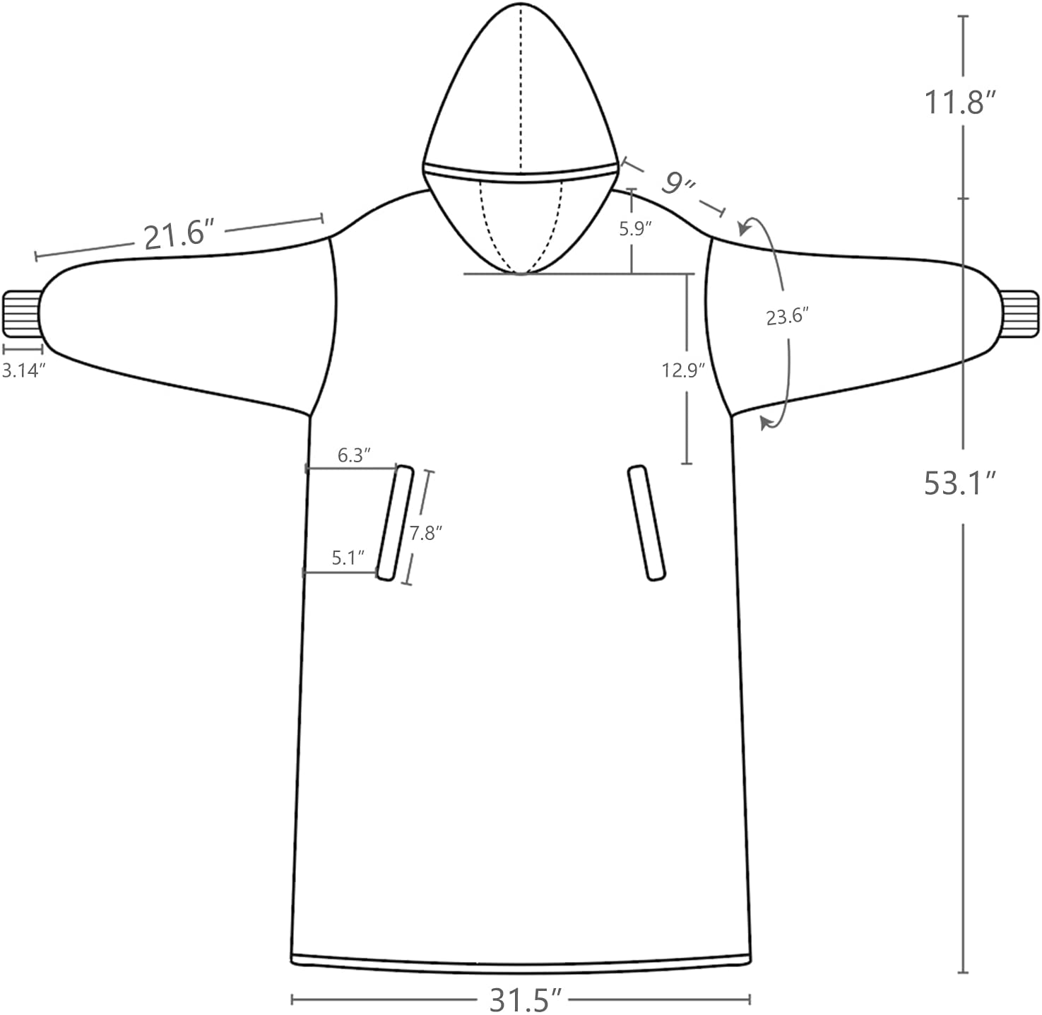 HBlife Oversized Long Wearable Blanket Hoodie for Adult, Thick Sherpa Sweatshirt with Elastic Sleeves and Giant Pockets Super Warm and Cozy Fuzzy Plush Fleece Blanket Jacket, Blue Arts & Entertainment > Party & Celebration > Gift Giving HBlife   