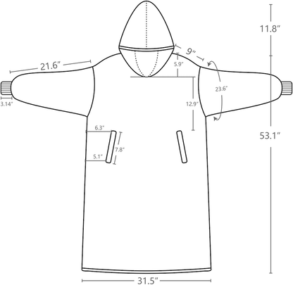 HBlife Oversized Long Wearable Blanket Hoodie for Adult, Thick Sherpa Sweatshirt with Elastic Sleeves and Giant Pockets Super Warm and Cozy Fuzzy Plush Fleece Blanket Jacket, Blue Arts & Entertainment > Party & Celebration > Gift Giving HBlife   