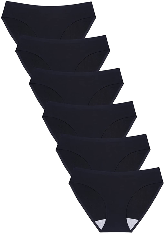 Wealurre Seamless Underwear Invisible Bikini No Show Nylon Spandex Women Panties Apparel & Accessories > Clothing > Underwear & Socks > Underwear Wealurre Black Medium 