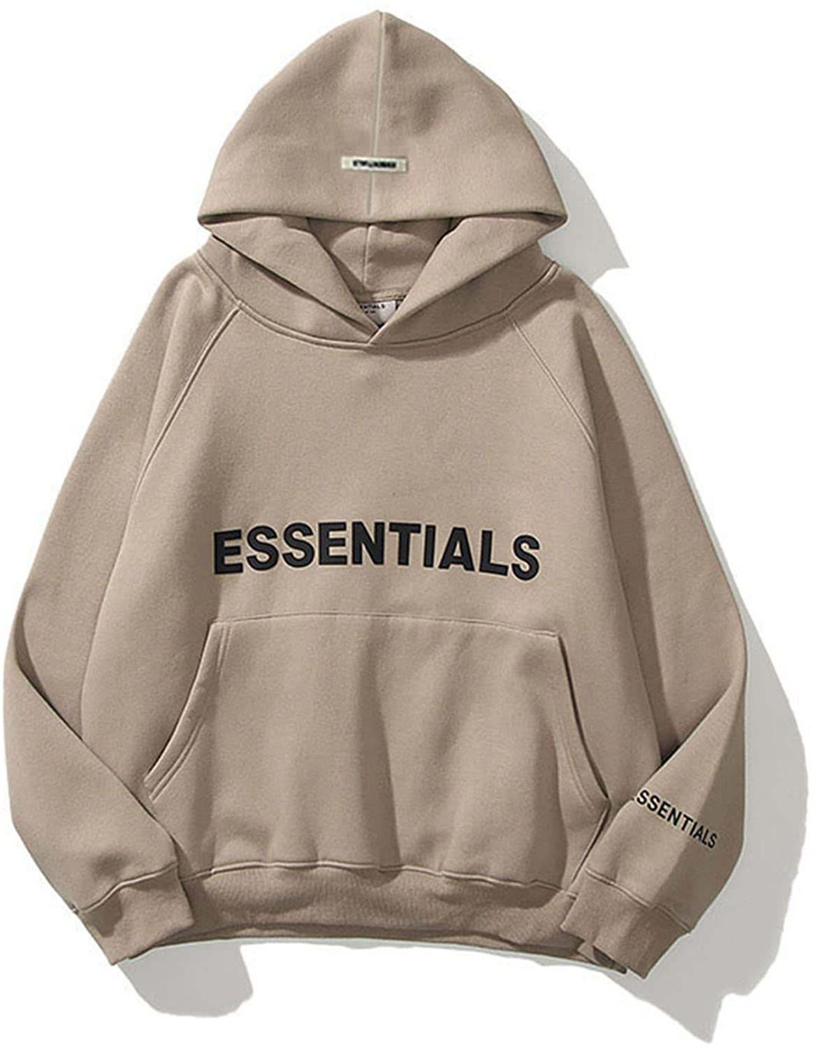 Unisex Essentials Hoodie Letter Print Loose Fit Hooded Sweatshirt Long Sleeve Casual Pullover Hoodie for Women Men Apparel & Accessories > Clothing > Activewear Kylie Max   