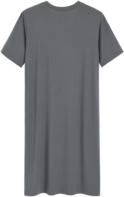 Latuza Men'S Bamboo Viscose Nightshirt Short Sleeves Sleep Shirt Apparel & Accessories > Clothing > Sleepwear & Loungewear > Nightgowns Kylie Max   