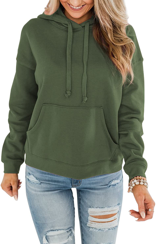 ORANDESIGNE Women’S Casual Hoodies Long Sleeve Pullover Tops Loose Lightweight Sweatshirt with Pocket Apparel & Accessories > Clothing > Activewear Kylie Max   
