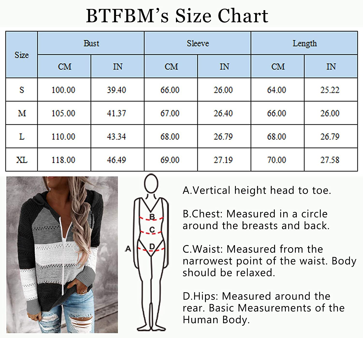 BTFBM Women Zip up Striped Hoodies Jackets Color Block Print Long Sleeve Drawstring Stretchy Casual Pullover Sweatshirts Apparel & Accessories > Clothing > Activewear Kylie Max   