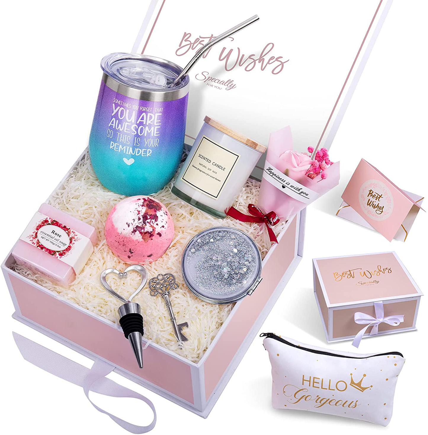 Birthday Gifts for Women Best Friends Gifts Thank You Gifts Get Well Soon Gifts Relaxing Birthday Gifts Spa Gifts - You are Awesome Wine Tumbler Inspirational Gifts, Coworker, Mom, Wife, Sister, 12oz Arts & Entertainment > Party & Celebration > Gift Giving Yorktend BLUE PURPLE  