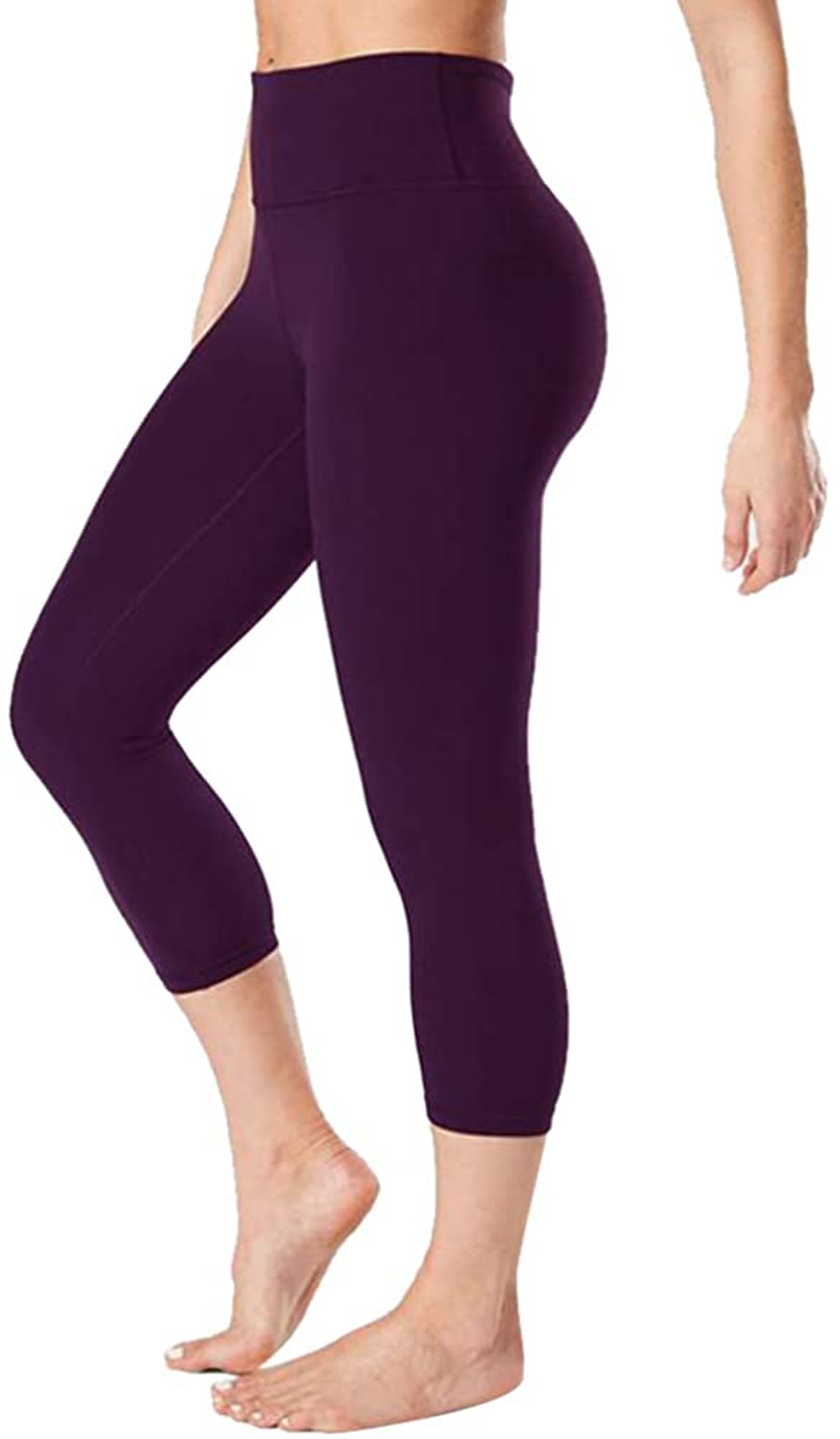GAYHAY High Waisted Capri Leggings for Women - Soft Slim Tummy Control - Exercise Pants for Running Cycling Yoga Workout Apparel & Accessories > Clothing > Activewear GAYHAY Vintage Violet Small-Medium 