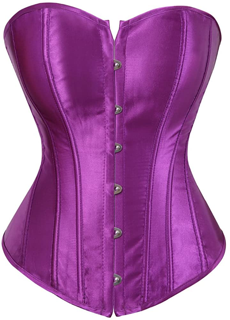 Corsets for Women plus Size Black Corset Sexy Bustier Corset Top Lingerie Apparel & Accessories > Clothing > Underwear & Socks > Lingerie frawirshau Purple Medium 