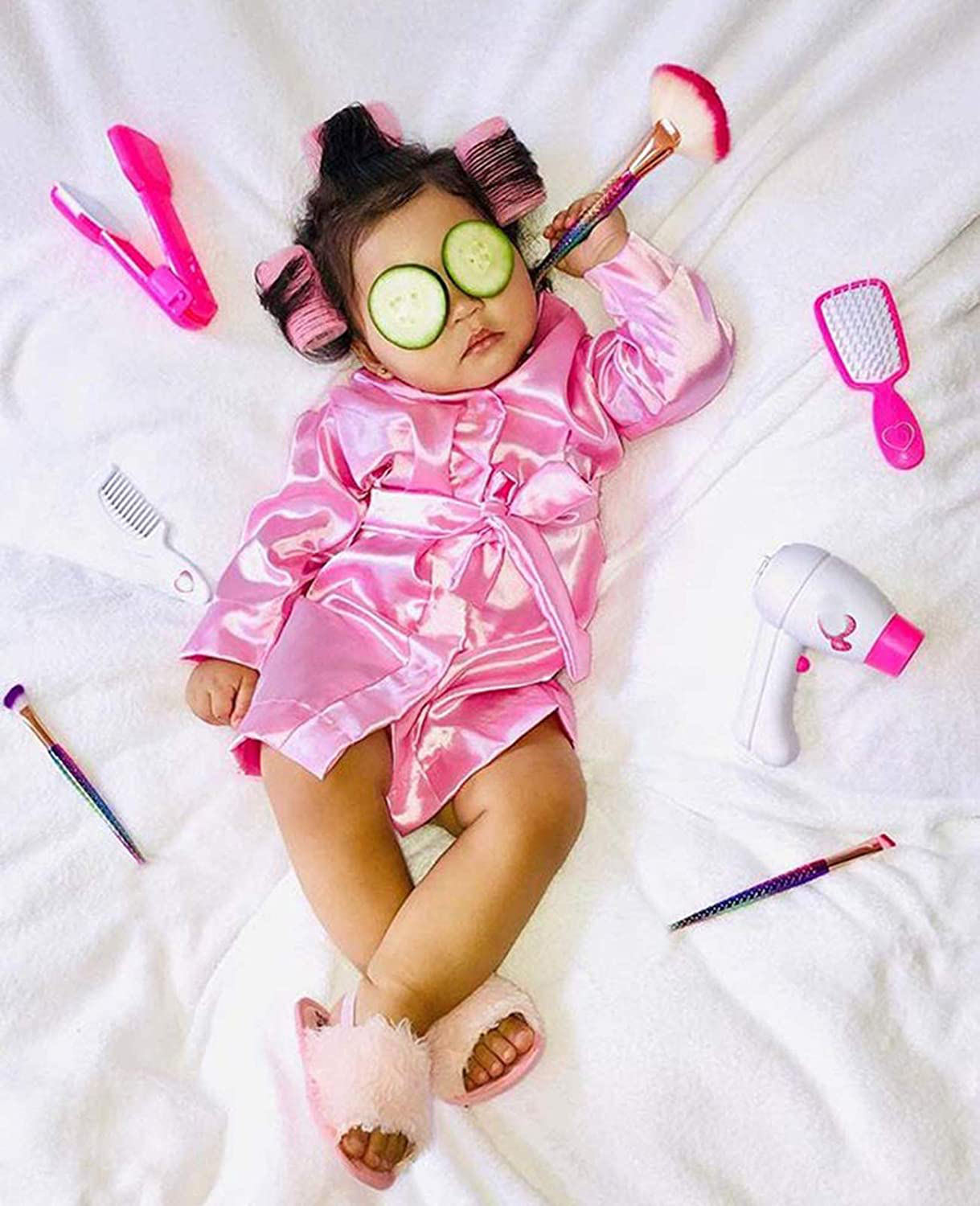 Infant Toddler Baby Girl Flannel Soft Bathrobes Hoodie Kimono Robe Clothes with Belt Apparel & Accessories > Clothing > Sleepwear & Loungewear > Robes Kylie Max   