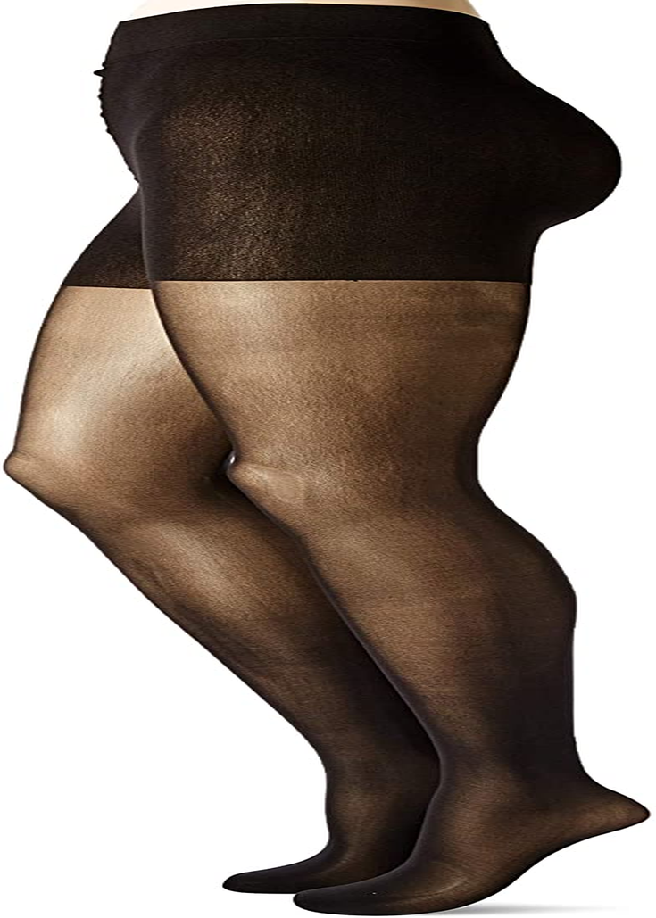 Hanes Women'S Curves Sheer Black Tights HSP006 Apparel & Accessories > Clothing > Underwear & Socks > Shapewear Hanes   
