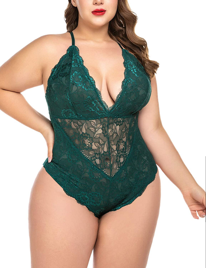 ELOVER Lingerie for Women Plus Size Lace Teddy Lingerie Bodysuit One Piece Babydoll Apparel & Accessories > Clothing > Underwear & Socks > Lingerie ELOVER   