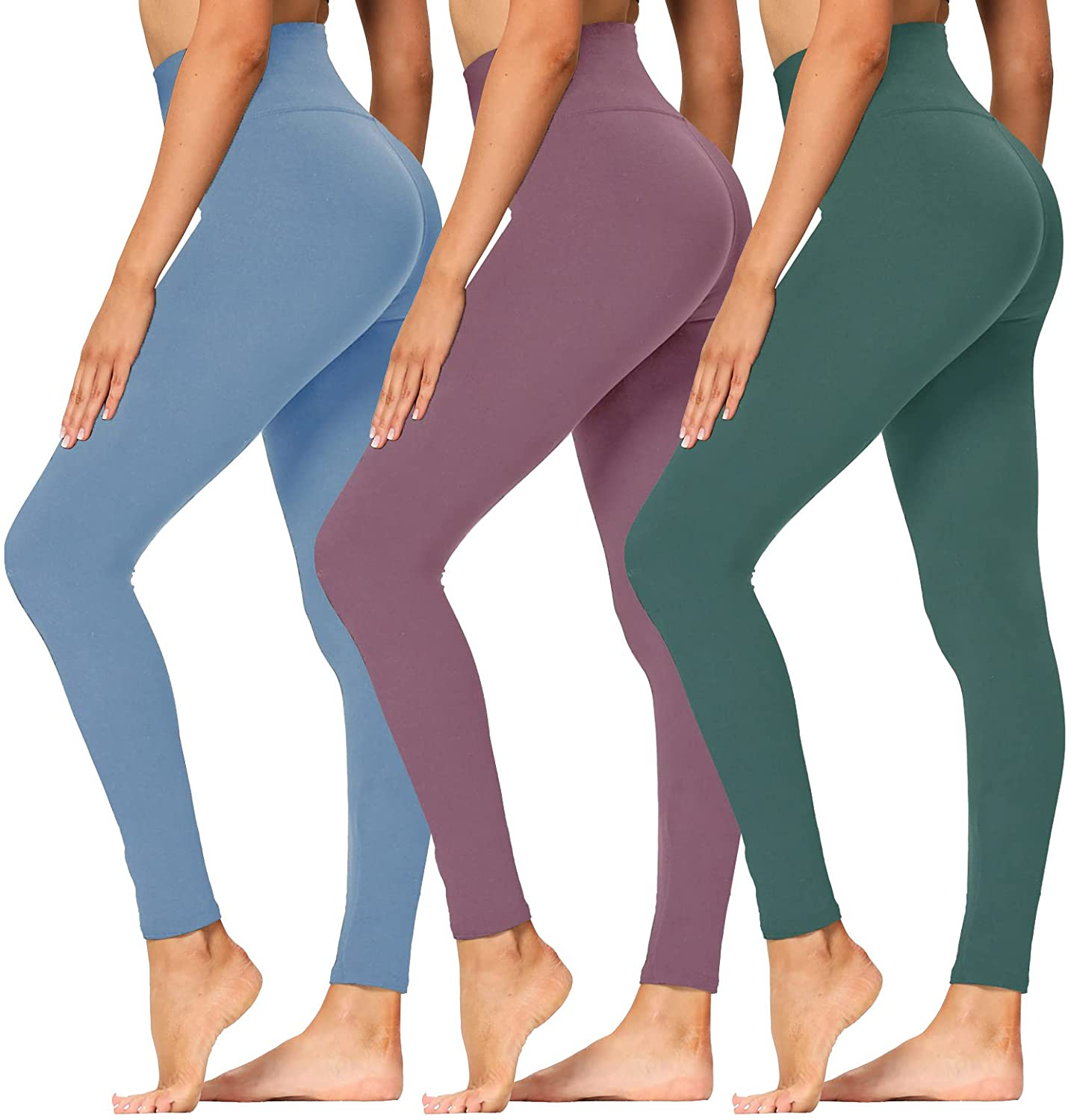 High Waisted Leggings for Women - Soft Athletic Tummy Control Pants for Running Cycling Yoga Workout - Reg & Plus Size Apparel & Accessories > Clothing > Activewear syrinx   