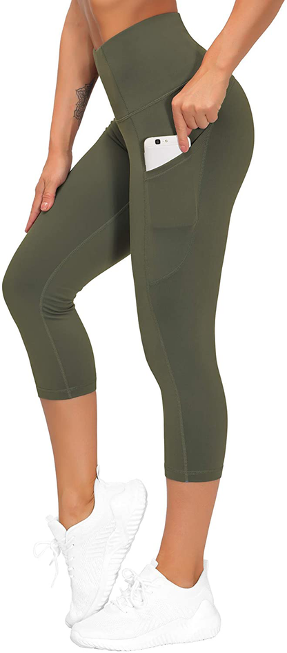 THE GYM PEOPLE Thick High Waist Yoga Pants with Pockets, Tummy Control Workout Running Yoga Leggings for Women Apparel & Accessories > Clothing > Activewear THE GYM PEOPLE   