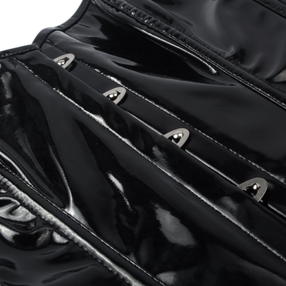 SAYFUT Black PVC Leather Steampunk Gothic Wasit Trainer Overbust Corset Bustier Apparel & Accessories > Clothing > Underwear & Socks > Lingerie SAYFUT   